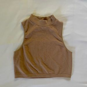 Brown SWS Essentials Mockneck Crop Top